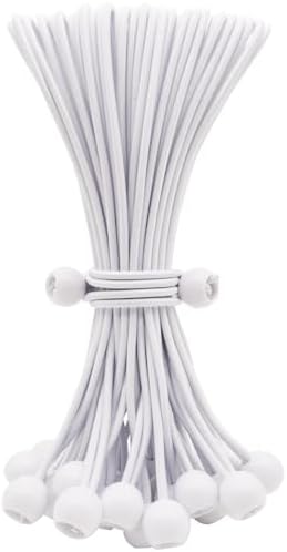 ABINLIN Ball Bungee Cords 10 Inch, 25 Pcs Bungee Cords with Balls, White by ABINLIN