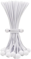 ABINLIN Ball Bungee Cords 10 Inch, 25 Pcs Bungee Cords with Balls, White by ABINLIN
