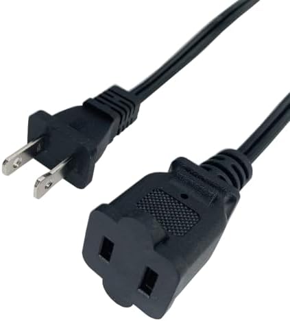 1 Foot Extension Cord 2 Prong, Small Black Extension Cord for Indoor Use - Image 6
