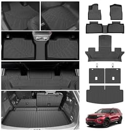 Floor Mats for Ford Explorer 2020-2025 2026 Captain Chairs (Only Fit 6 Seats), All Weather Cargo Liner for Explorer Accessories, Active/ST Line/ST/Platinum Car Accessories, Heavy Duty Car Mats by cartist