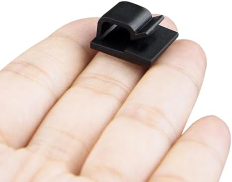 SOULWIT 50 Pcs Self Adhesive Cable Management Clips, Cable Organizers Sticky Wire Clips Cord Holder for TV PC Laptop Ethernet Cable Desktop Home Office (Black) - Image 7