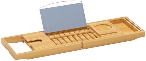 Sen Yi Bao Luxury Bamboo Bathtub Tray - Wooden Expandable Caddy with Book, Tablet, Wine Holder - Gift Idea - Image 7