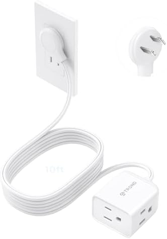 TROND 2 Prong to 3 Prong Extension Cord 10ft, Polarized Flat Plug, 3 AC by TRONDOfficial