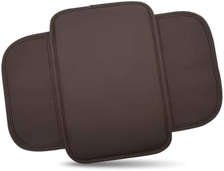 Car Center Console Cover, Leather Armrest Cover Cushion with 2 Storage Bags, Soft Centre Console Protector Covers, Universal Car Interior Accessories, for Most Vehicles, SUV (Brown) by Unknown