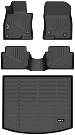 AIPOIL® Floor Mats & Cargo Liner Set for 2014-2018 Mazda 3 (Only Fits Hatchback Models) All Weather Protection TPE Anti-Slip Automotive Full Set Custom Car Mats Accessories - Black by AIPOIL