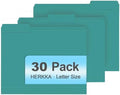 File Folder, HERKKA 30 Pack 1/3 Cut Tab File Folders, File Folders Great for Organizing and Filing, Letter Size, Turquoise by HERKKA