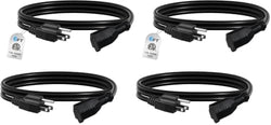 BN-LINK 6ft Indoor Outdoor Extension Cord 16/3 SJTW, 4 Pack, Black, 3-Prong, Weather Resistant & Flame Retardant, for Indoor, Garden, Landscaping & Holiday Decorations, ETL by BN-LINK