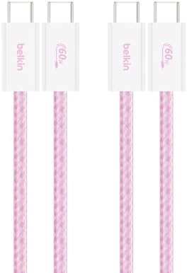 Belkin USB C to USB C 60W Braided Cable 2 Pack, 3.3ft iPhone Charger Cord by Unknown