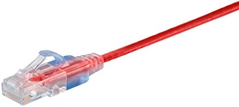 Monoprice Cat6A Ethernet Patch Cable - 10-Pack, Snagless RJ45, 550Mhz, 10G, UTP, Pure Bare Copper Wire, 30AWG, 0.5 Feet, Red - SlimRun Series - Image 2