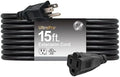 GE Outdoor Extension Cord, 15 Ft, Grounded Heavy Duty Extension Cord, 16AWG by Unknown