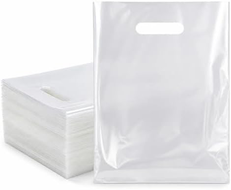 Small Clear Plastic Shopping with Handle Bag Small Business Store Retail by ysmile