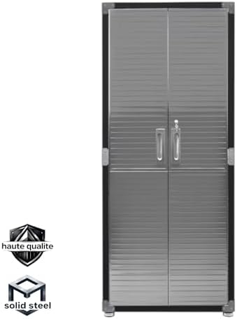 Heavy Duty Steel Storage Cabinet with Double Doors, Adjustable Shelves, Door Secured Lock, Large Capacity Organizer for Garages,Offices and Warehouses (Graphite, 30" W x 18" D x 72" H) - Image 4