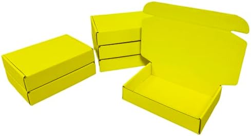 100 Pack 4.1x3x1.2 in Lemon Yellow Mini Shipping Boxes by Unknown
