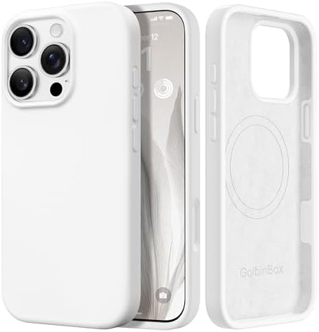 GolbinBox Magnetic for iPhone 16 Pro Max Case, Silicone Cover, White by GolbinBox