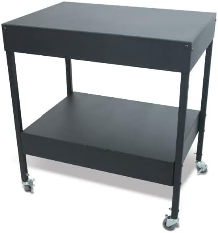 Count CTS100, Mobile Cart for Your Table-Top Equipment, Heavy-Duty Steel with a Black Powder Coat, an Extra Shelf for Additional Storage, and Stem Casters with Locking Wheels by Unknown
