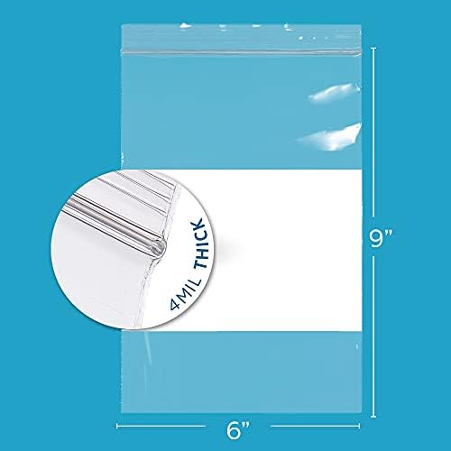 6" x 9" Zip Bags, 500 Pack, 4 Mil Heavy Duty, Write with White Block, GPI - Image 2