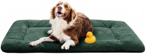 Dog Crate Pad Washable Dog Bed for Crate Large Cozy Mat 48-Inch Green by VERZEY
