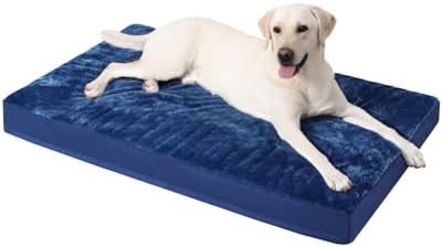 KSIIA Orthopedic Dog Bed for Large Dogs with Waterproof Lining, Blue, 41x27 by KSIIAPetProducts