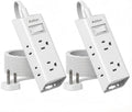 Addtam Flat Plug Extension Cord, Power Strip with 6 Outlet Extender, 2 Pack by Addtam
