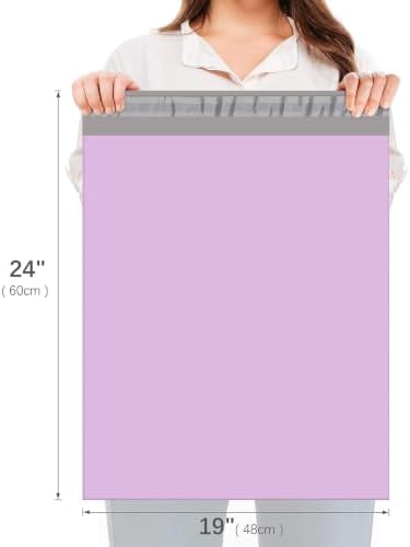 Fuxury Large Poly Mailers 19x24 Inch 50 Pcs, Waterproof Shipping Bags for Clothing, Strong Adhesive Shipping Envelopes for Small Business Suppliers, Self Seal Mailers Poly Bags Mailing Bags Purple - Image 2