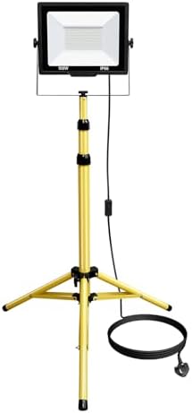 Willpower 100W Tripod Stand LED Work Light, 10000LM LED Floodlight Portable Job Site Light 110V Outdoor Indoor for Workshop Garage Construction Basement with 5 Meter Power Cord IP66 6000K by Willpower