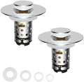 2PCS Universal Bathroom Sink Drain Strainer Hair Catcher, Chrome by Greatcomfortathome