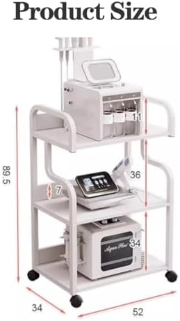 Gold 3-Tier Beauty Rolling Cart, Esthetician Machine Mobile Cart for Salon - Image 5