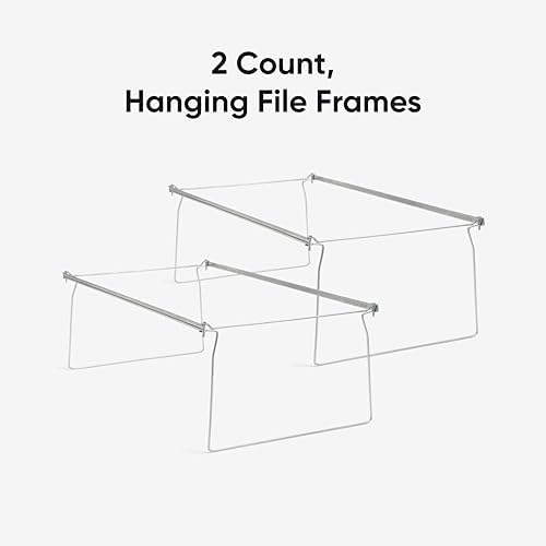 Smead Steel Hanging File Folder Frames, 2 Count, Gray, Adjustable Depth 23" to 27", Legal Size (64873) - Image 3
