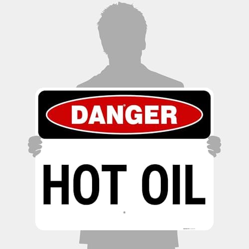Danger Hot Oil OSHA Sign, - Image 4