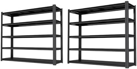 5-Tier Heavy Duty Garage Shelving, 5,000 lbs Capacity Adjustable Metal Storage Shelving Unit for Garage, Basement, Warehouse & Workshop, 62" W x 24" D x 84" H by LIJIUHOME