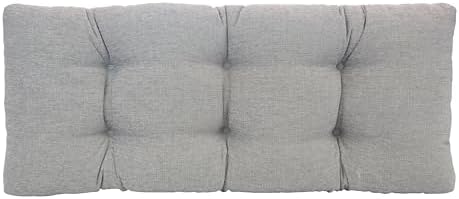 Klear Vu The Gripper Non-Slip Tufted Bench Cushion for Indoor Furniture, Assembled in USA, Entryway Storage, Bay Window, Corner Nook or Piano Seat, 33 Inches, Chenille Gray by KlearVUHomeTextiles