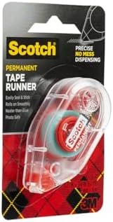 3M 6061 Scotch Double Sided Adhesive Roller Tape Runner, Permanent, Acid-Free, Photo-Safe Adhesive for Scrapbooking, Photo Mounting, and Crafts, 0.27 in x 26 ft per Roller, Pack of 6 - Image 5