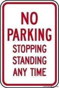 New Warning Metal Tin Signs No Parking Stopping Or Standing Any Time Signs Street Sign 20 x 30 cm / 8 x 12 inches (Height x Length) by Eletina