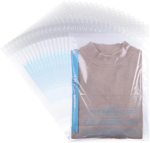 POLYSELLS 500 Count 9"x12" Strong Self Seal Clear Poly Bags with Suffocation Warning for Packaging, Shipping, T-Shirts, Clothes & FBA, Permanent Adhesive by POLYSELLS
