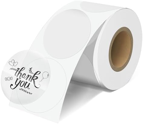 JOYIT 2'' Clear Thermal Labels - 500pcs Round Thermal Printer Labels by JOYIT