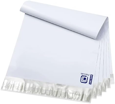 POLYSELLS 200 pcs 12x15.5 Inches White (Silver) Poly Mailers Shipping Envelopes, Strong Adhesive Sealing, Waterproof, and Tear-resistant Postal Mailing Bags for Small Business, Clothes by POLYSELLS