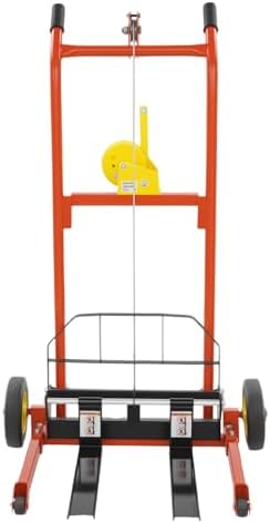 Hydraulic Material Lift Winch Stacker, Pallet Truck Dolly, Adjustable Stacker Fork Lift, 330 Lbs 40" Max Lift with 9" Casters, Removable Lifting Platform for Warehouse, Factory, Workshop - Image 6