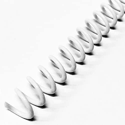 Binditek Plastic Spiral Binding Coils, 12 mm, 4:1 Pitch, White, 50 Pack by Binditek