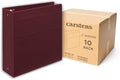 Carstens 4-Inch Heavy Duty 3-Ring Binder - Side Opening, Wine, Durable Plastic, No-Gap Rings, Waterproof Cover, No Pockets, Holds 600 US Letter Sheets, BPA-Free, Made in USA (1843-3R), Case of 10 by Carstens