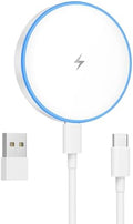 MagSafe Charger 15W Magnetic Wireless Charger Fast Charging Pad Compatible with iPhone 17/16/15/14/13/12 Series & AirPods 4/3/2/Pro Magnetic MagSafe Charging Pad with Dual Ports by TNDAJI