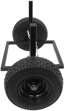 ATV Log Skidding Arch, 24" Dia Steel Log Dolly, 1500lbs Capacity Log Dolly Skidding Holder with Chain and 16" Pneumatic Tires for Farm, Commercial Wood Transport (Black, 1500lbs Capacity) - Image 4