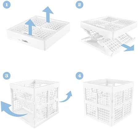 Eslite 3-Pack Collapsible Plastic Storage Crates,Foldable Crates for Storage,16L (White) - Image 5
