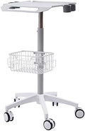 Mobile Laptop Cart, 33.5-43.7" Adjustable Height Tablet Cart with Wheels, Computer Cart Standing Mobile Desk Trolley Rolling Desktop Lab Cart iPad Workstation with 19.3"×16.9" Large Tabletop by Unknown