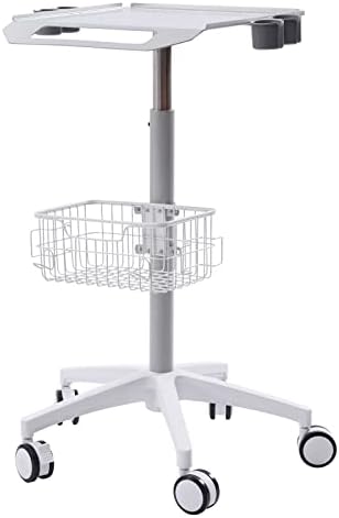 Mobile Laptop Cart, 33.5-43.7" Adjustable Height Tablet Cart with Wheels, Computer Cart Standing Mobile Desk Trolley Rolling Desktop Lab Cart iPad Workstation with 19.3"×16.9" Large Tabletop by Unknown