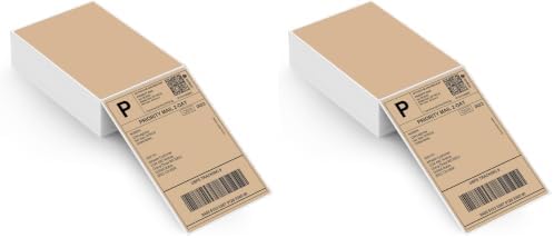 MUNBYN 4"x6" Brown Direct Thermal Printer Labels, 220 Sheets/Stack (Pack of 2) by MUNBYN