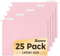 SUNEE 25 Pack Hanging File Folders, Pink Folders, Hanging File Folders Letter Size with 1/5-cut Tabs, Stay Organized for Your Home and Office Bulk File and Documents by SUNEE