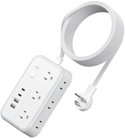 Extension Cord 15 ft, Power Strip with 6 Outlets 4 USB Charger(2 USB C Port), Flat Plug Outlet Extender Long Cord, Protection for Indoor, Home, Office Supplies, Dorm Room Essentials by NTONPOWER
