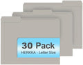 File Folder, HERKKA 30 Pack 1/3 Cut Tab File Folders, File Folders Great for Organizing and Filing, Letter Size, Grey by HERKKA