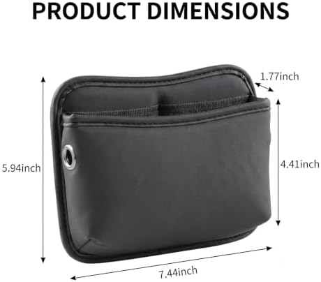 2 PCS Leather Car Seat side Pocket Organizer, Multifunctional Car Seat Gap Storage Pouch, Auto Console Side Organizer Holder for Phones, Keys, Sunglasses & Wallets (Black) - Image 2