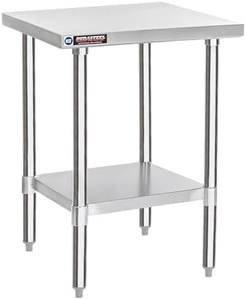 DuraSteel 24x24 Stainless Steel Prep Table - NSF Commercial Outdoor Grill Worktable - Metal Side Mixer Stand with Under Shelf - For Laundry Room, Kitchen, Small Spaces by DuraSteel